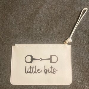 White Wristlet with Equestrian themed print